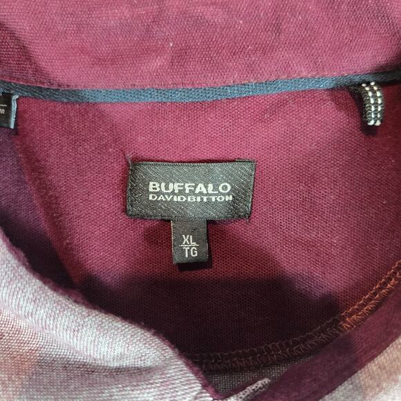 Buffalo David Bitton Polo Shirt Mens XL Red Cotton Short Sleeve Classic Casual - Picture 3 of 8
